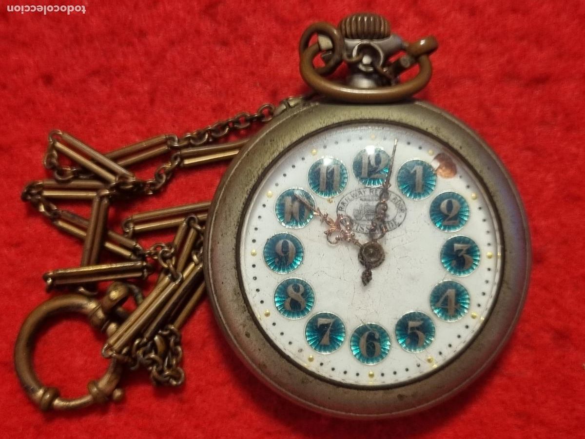 Relojes de bolsillo: ANTIGUO RELOJ DE BOLSILLO MARCA RAILWAY REGULADOR SWISS MADE NO FUNCIONA ORIGINAL KF