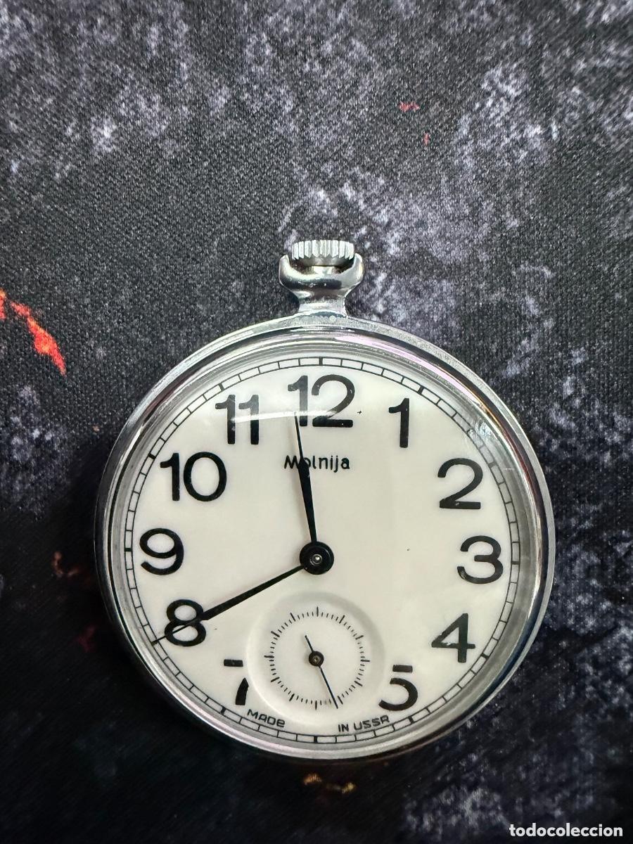 Montres de poche: Reloj Bolsillo Molnija USSR 45mm &ndash; Mec&aacute;nico Vintage Original &ndash; Funciona Perfecto