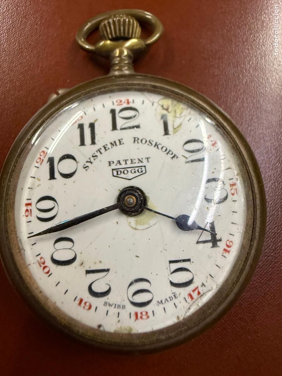 Relojes de bolsillo: Antiguo reloj de bolsillo SYSTEME ROSKOPF Patent Dogo. No funciona. La caja mide 4,5cms