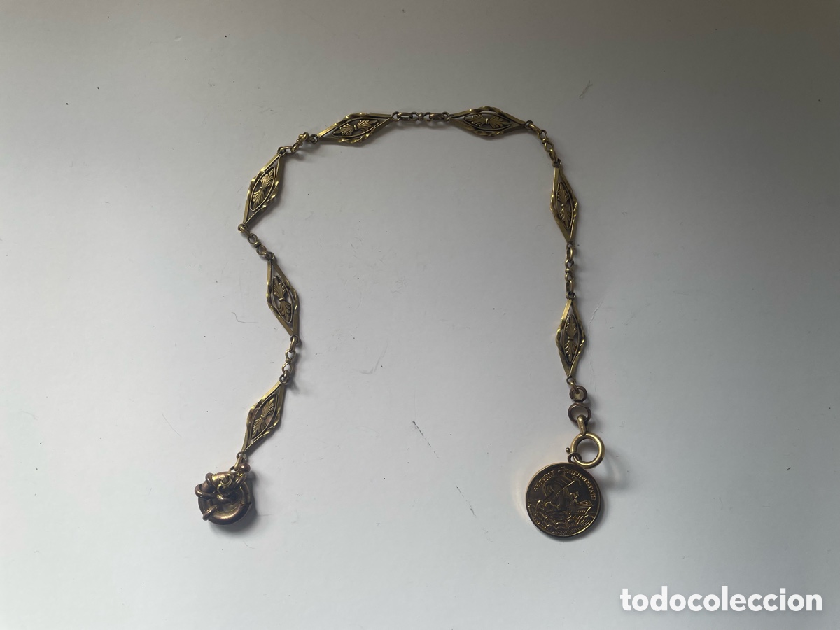 Relojes de bolsillo: Leontina para reloj de bolsillo | Metal chapado en oro | Art Nouveau | Europa ca. 1900&ndash;1930
