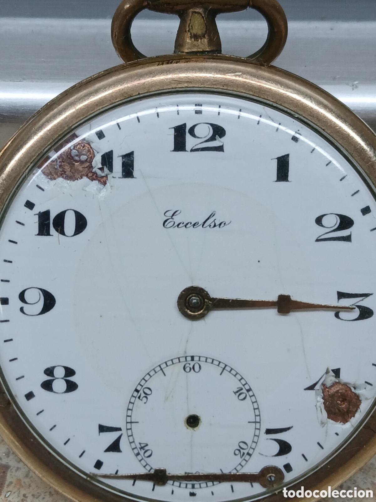 Relojes de bolsillo: RELOJ DE BOLSILLO ECCELSO,PLAQUE D&rsquo;OR. - Foto 2
