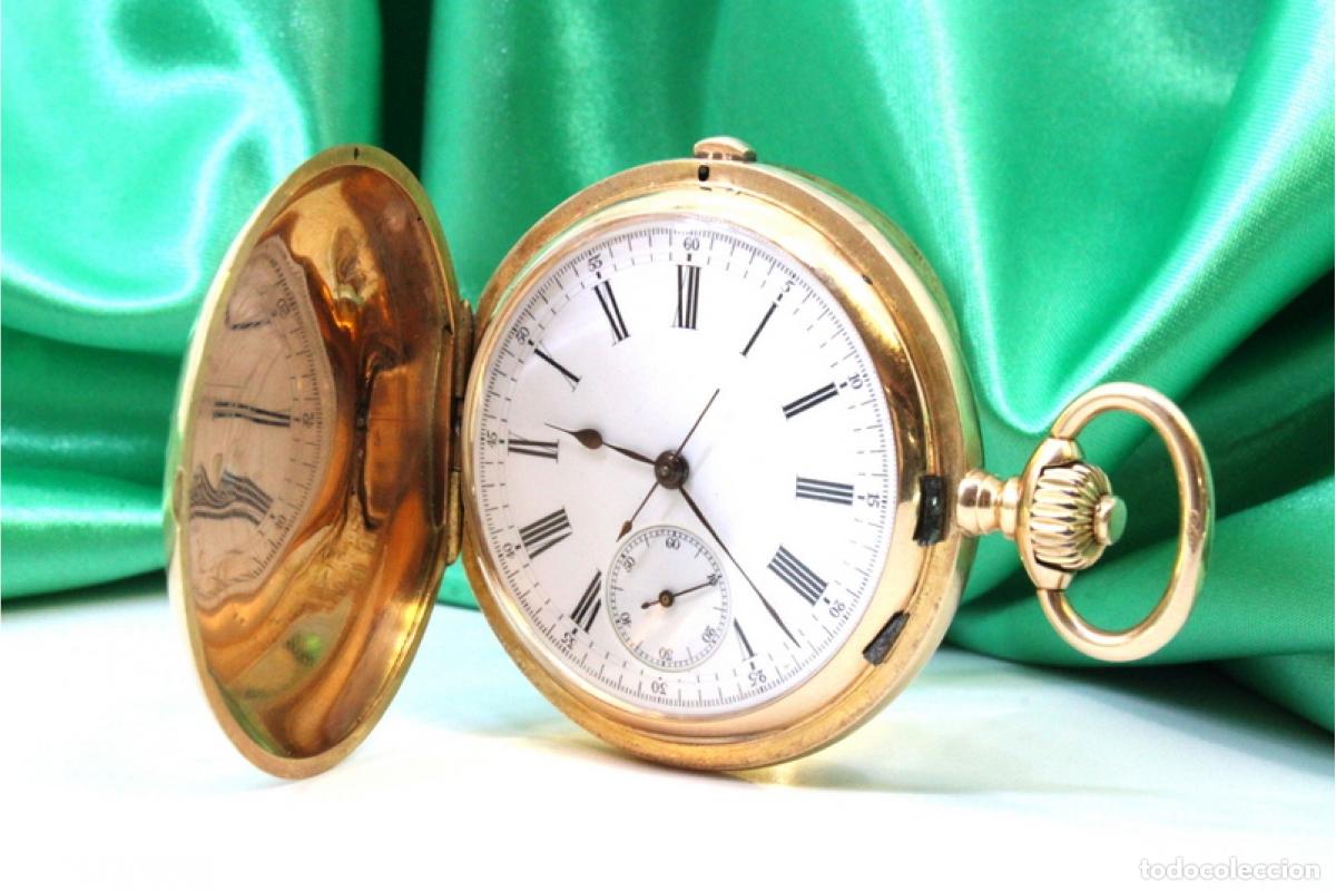 Rel&oacute;gios de bolso: 118 gramos - Reloj de bolsillo, en oro de 18 quilates - Edmond Lefranc