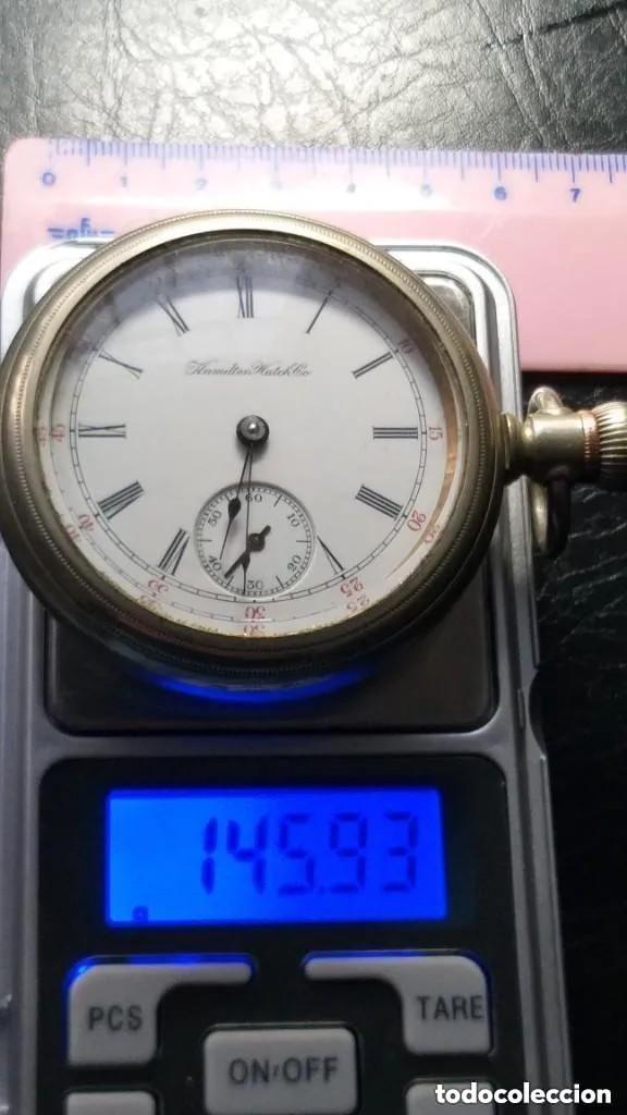 Relojes de bolsillo: EXTRAORDINARIO RELOJ FERROCARRILES JEFE ESTACI&Oacute;N HAMILTON, PRECIOSA M&Aacute;QUINA, VER FOTOS