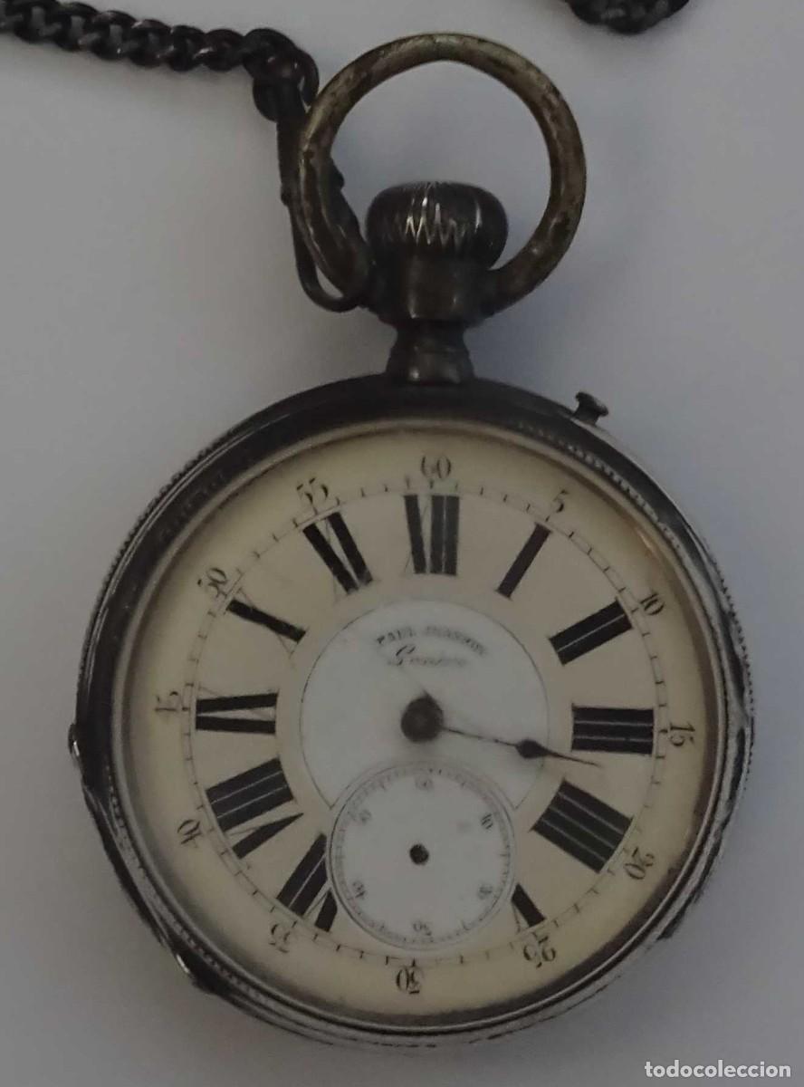 Relojes de bolsillo: RELOJ DE BOLSILLO DE PLATA PAUL JEANNOT GEN&Eacute;VE (PARA REPARAR)