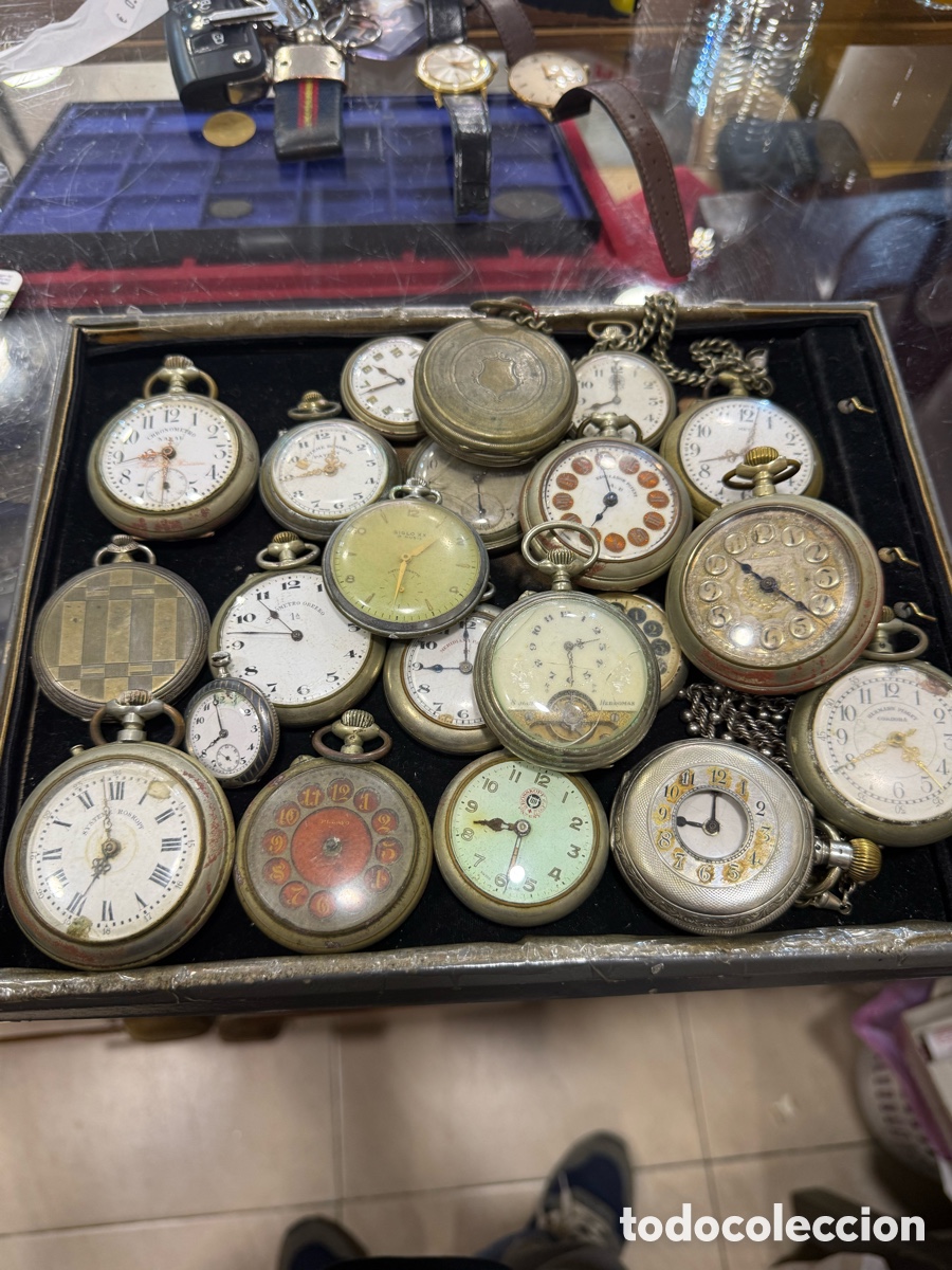 Relojes de bolsillo: Lote de 22 relojes de bolsillo para reparar o piezas