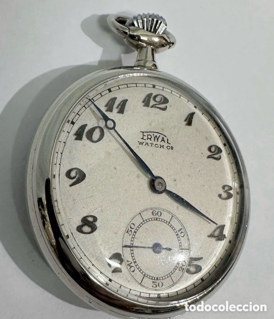 Taschenuhren: Antiguo Reloj De Bolsillo ERWAL WATCH Co. Caja LONGINES Swiss Made