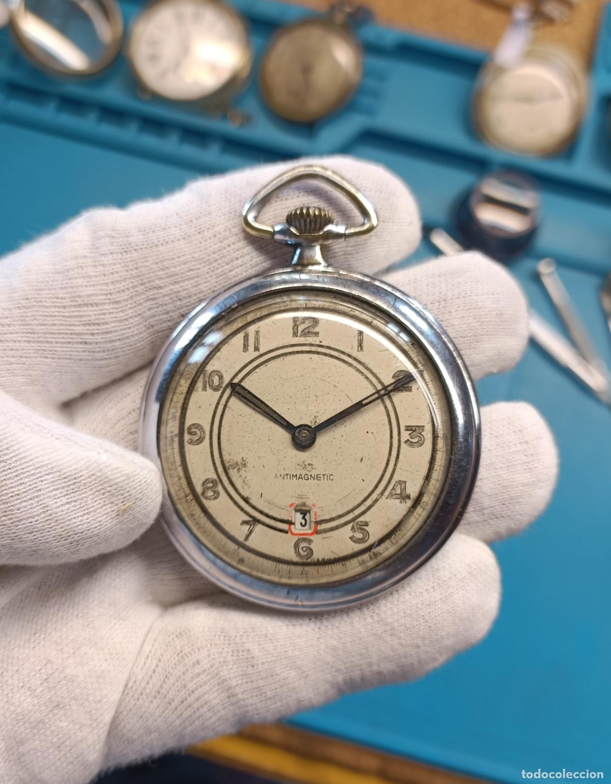 Relojes de bolsillo: RELOJ DE BOLSILLO DE LO A&Ntilde;OS 50, CON CALENDARIO