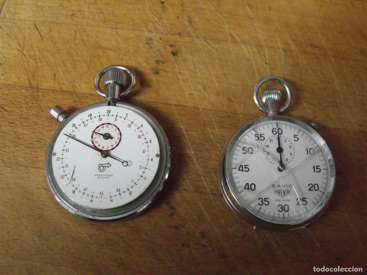 Relojes de bolsillo: 2 CRONOMETROS ANTIGUOS EN ACERO-LOTE 259-95