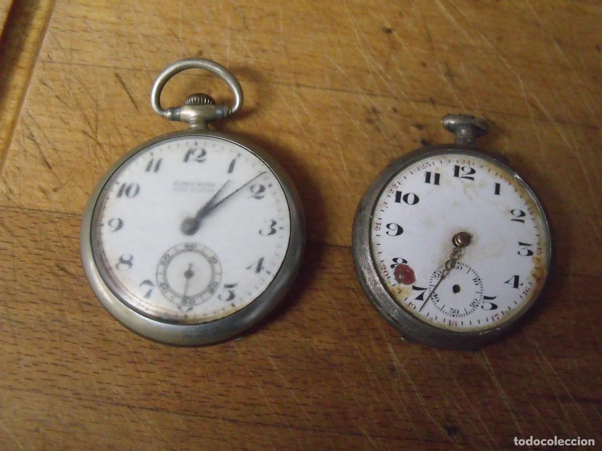 Relojes de bolsillo: 2 RELOJES BOLSILLO ANTIGUOS EN ARGENTAN-LOTE 259-95
