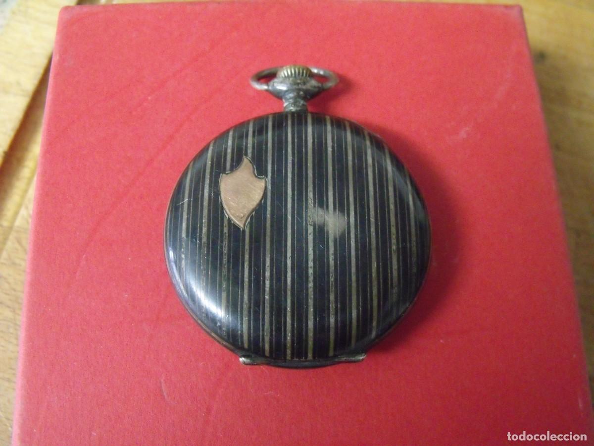 Relojes de bolsillo: ANTIGUO RELOJ BOLSILLO EN PLATA NIELLO-ORO-A&Ntilde;O 1900-LOTE 259-95