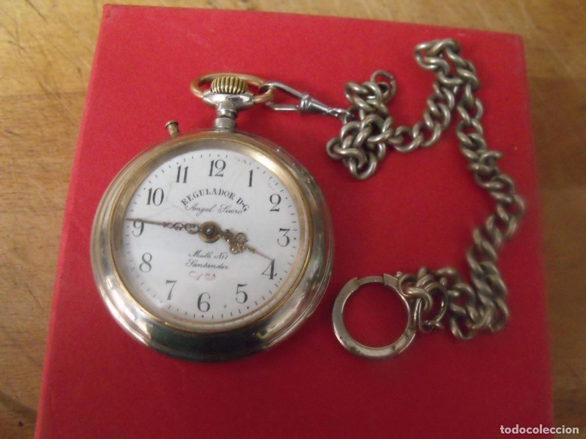 Relojes de bolsillo: RARISIMO RELOJ BOLSILLO REGULADOR-ANGEL SUERO SANTANDER-A&Ntilde;O 1896-LEONTINA EPOCA-LOTE 259-95-FUNCIONA