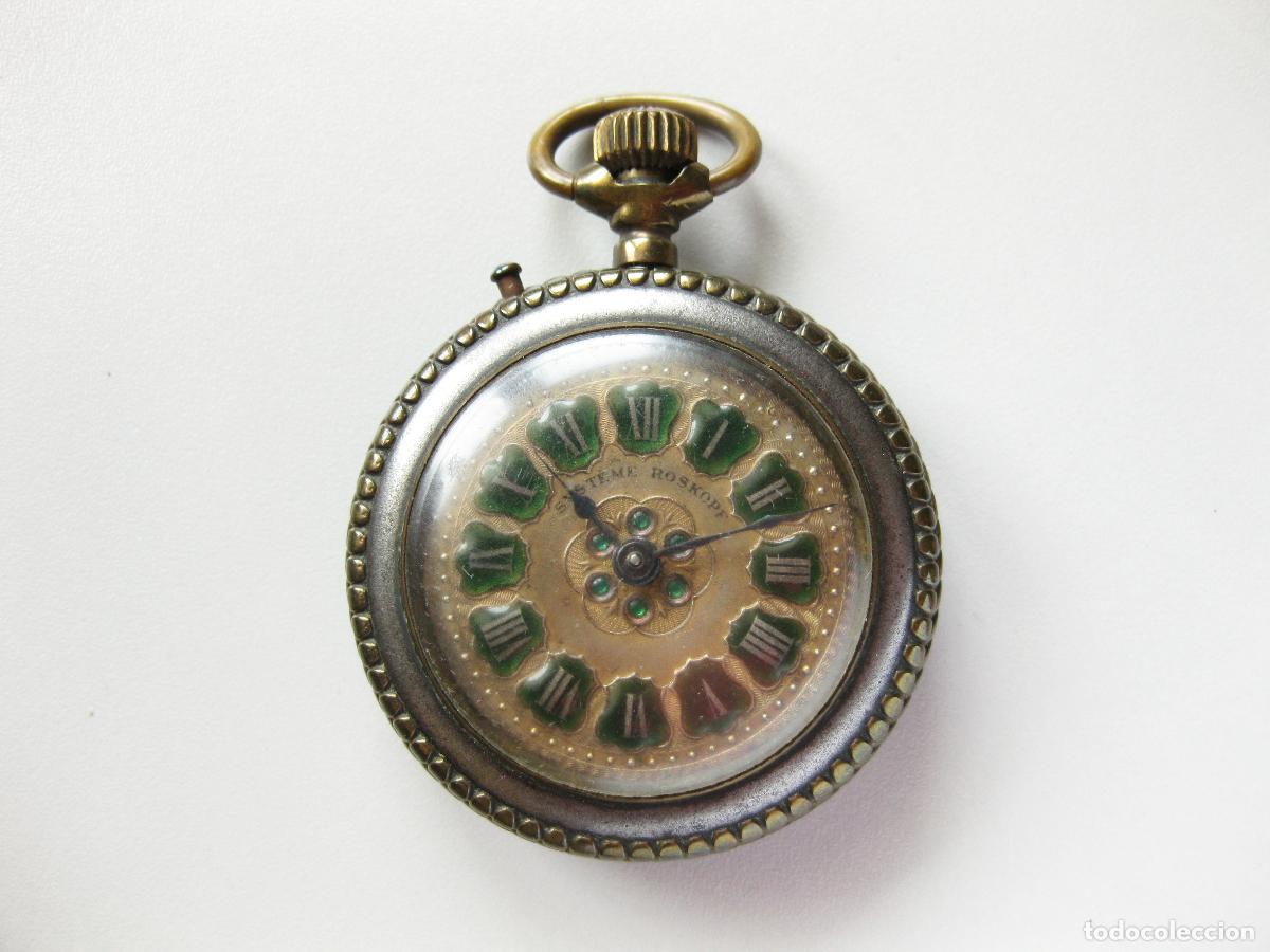 Pocket watches: PRECIOSO RELOJ DE BOLSILLO CON EL ESCUDO DE ESPA&Ntilde;A EN LA CAJA. C 1900