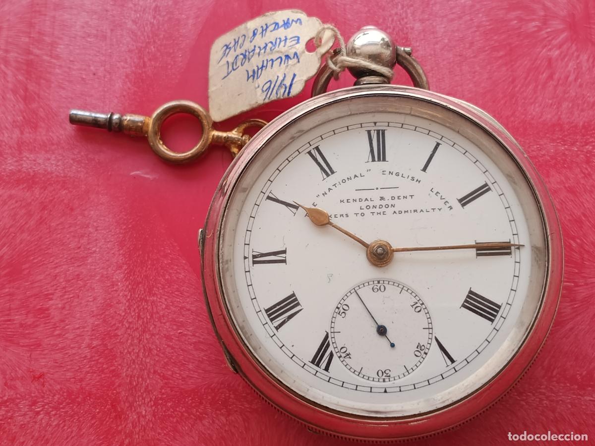 Relojes de bolsillo: Excelente reloj de plata semicatalino ingl&eacute;s Kendal & Dent, fabricante para el Almirantazgo 1916