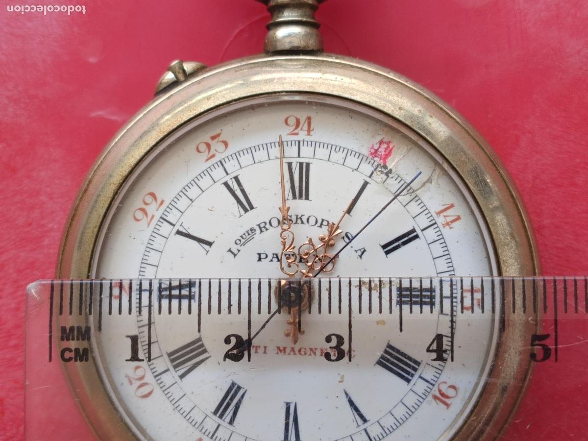 Relojes de bolsillo: Excelente y raro reloj Roskopf Patent con aguja segundero central 1906