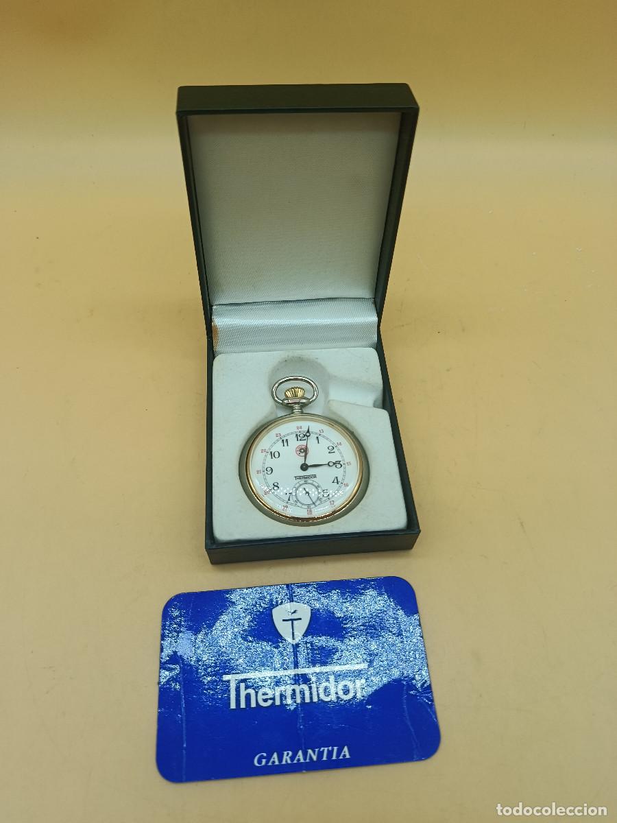 Relojes de bolsillo: RELOJ THERMIDOR DE BOLSILLA DE CUERDA. CON CAJA ORIGINAL Y ANTIGUA GARANTIA. FUNCIONANDO.