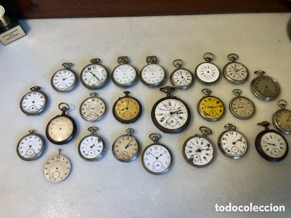 Relojes de bolsillo: Lote de relojes de bolsillo para piezas