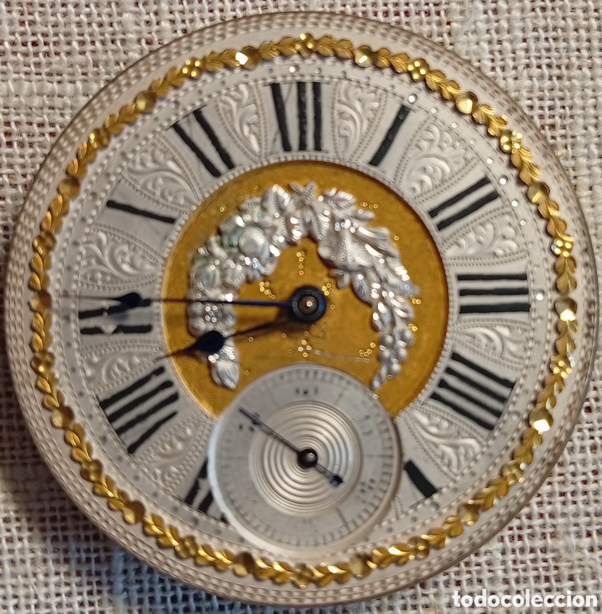 Relojes de bolsillo: Preciosa m&aacute;quina maquinaria de un reloj suizo antiguo de bolsillo para recambios etc..