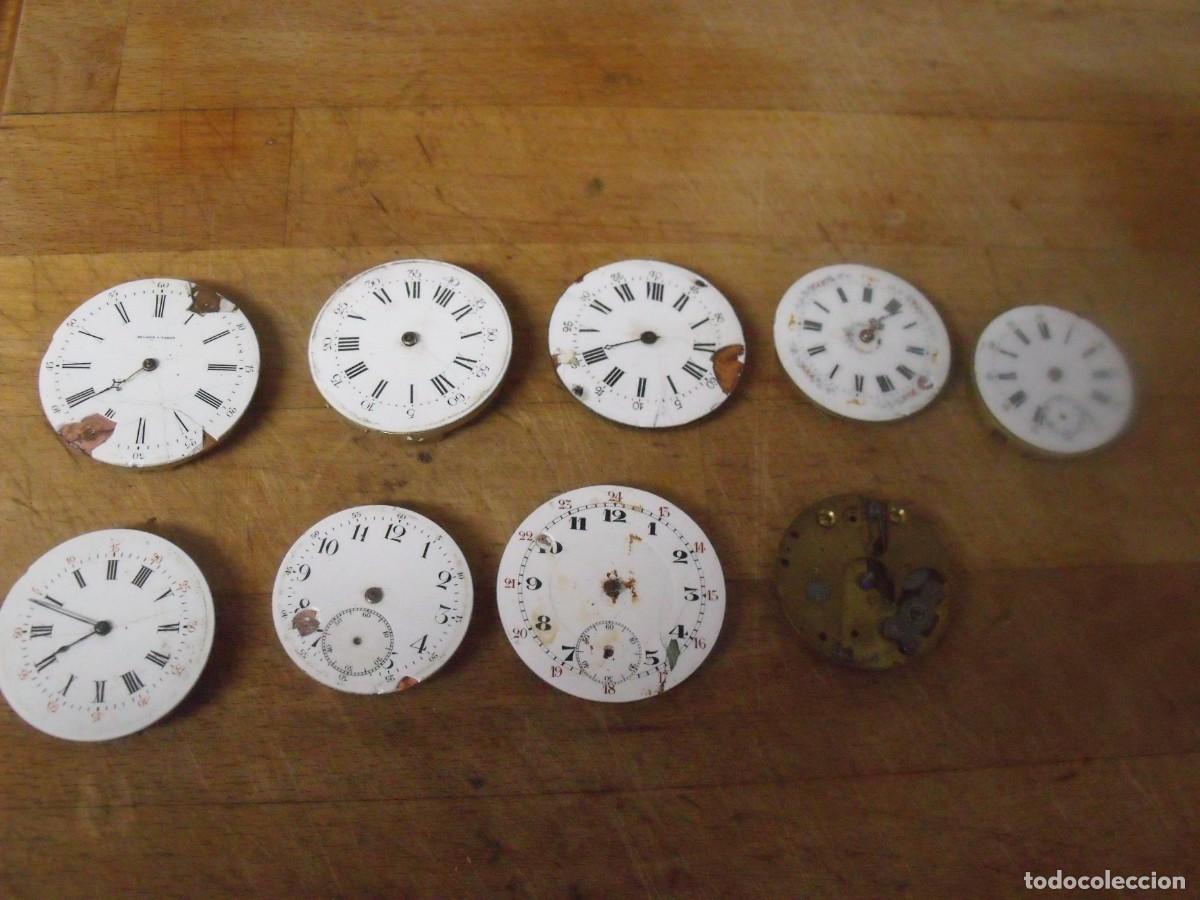Relojes de bolsillo: lote de 9 MAQUINARIAS PARA RELOJ BOLSILLO-LOTE 664