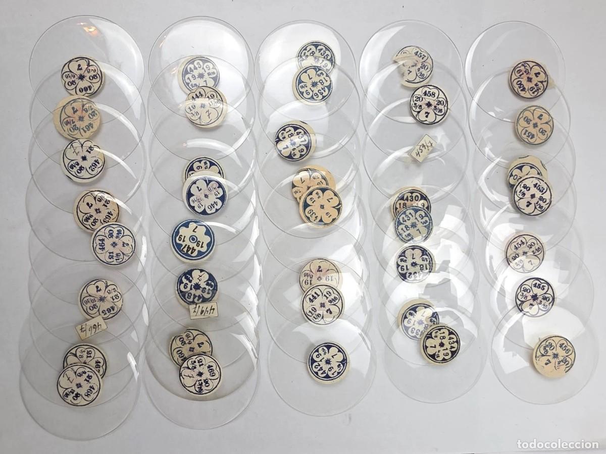 Relojes de bolsillo: GRAN LOTE DE 40 CRISTALES PARA RELOJ BOLSILLO SAVONETA TALLAS 430-469-LOTE 259-96