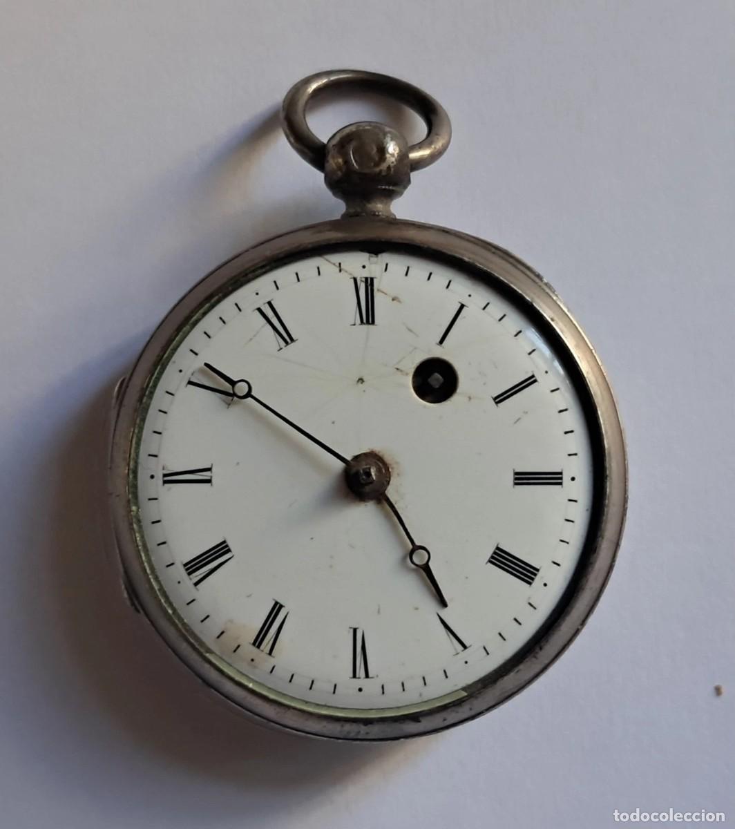 Relojes de bolsillo: &iexcl;&iexcl;&iexcl;GRAN OFERTA!! ANTIGUO RELOJ BOLSILLO CATALINO PLATA -A&Ntilde;O 1850/70-LOTE 259-96