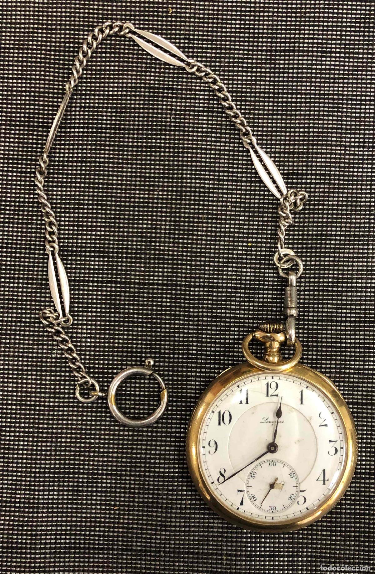 Relojes de bolsillo: RELOJ DE BOLSILLO LONGINES. FUNCIONA. CON LEONTINA