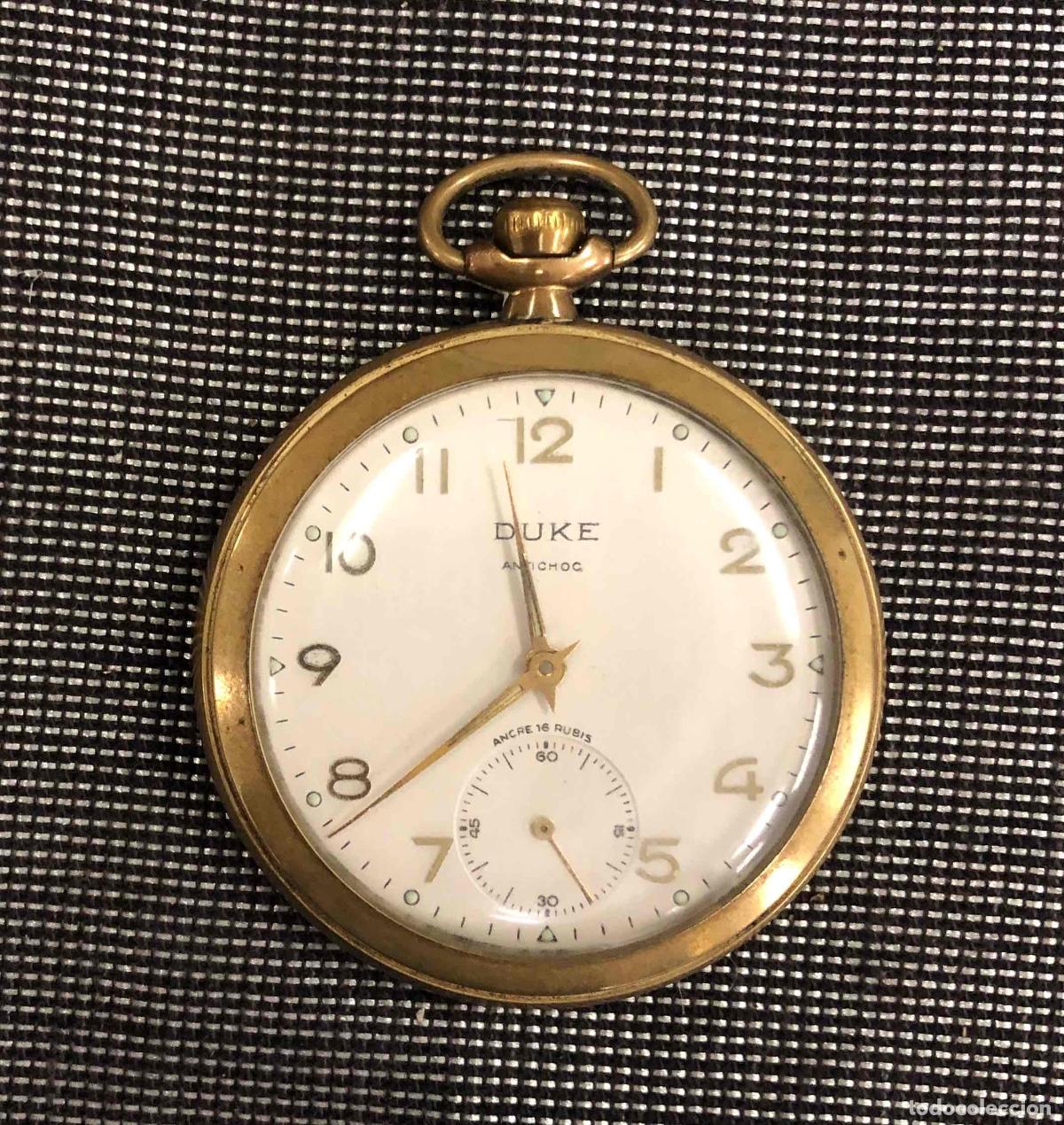 Relojes de bolsillo: RELOJ DE BOLSILLO DUKE ANTICHOC 16 RUBIS. NO FUNCIONA