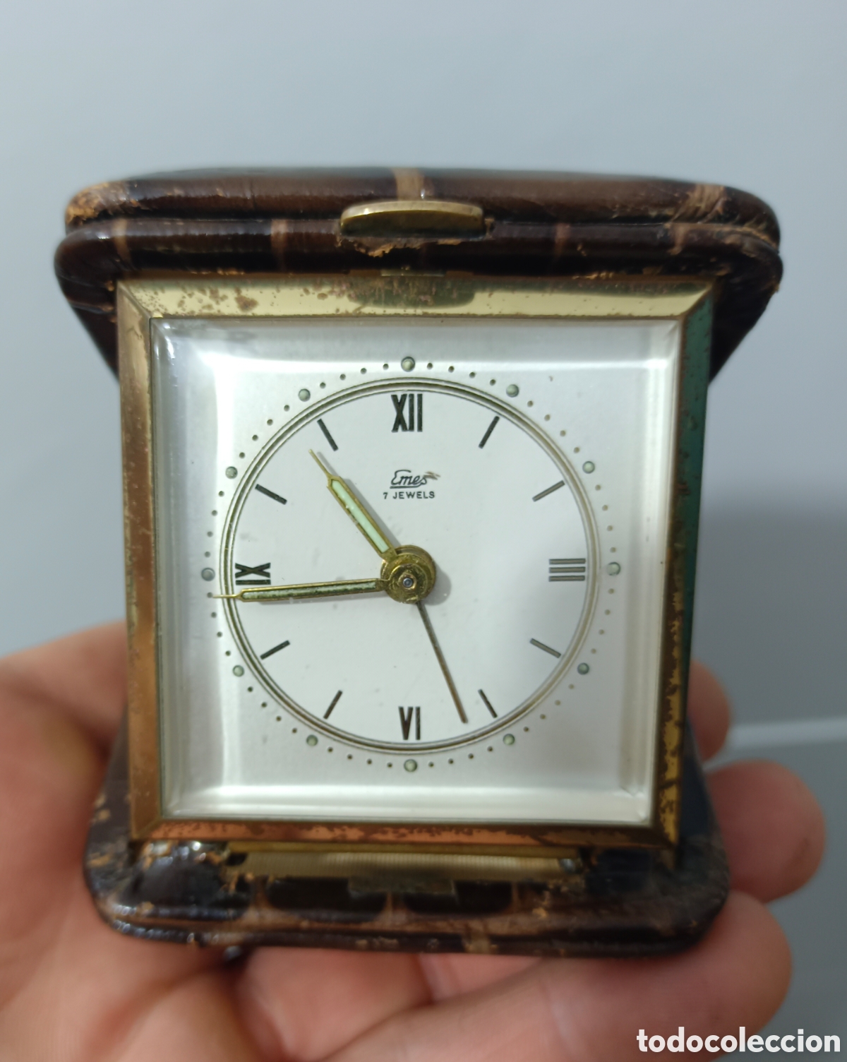 Relojes de bolsillo: Antiguo reloj despertador emes 7 jewels funcionando