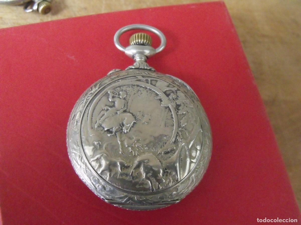 Relojes de bolsillo: PRECIOSO RELOJ ART-NOUVEAU-CORTEBET FRANCIA- A&Ntilde;O 1910-ESCENAS CAZA-LOTE 259-96-FUNCIONA