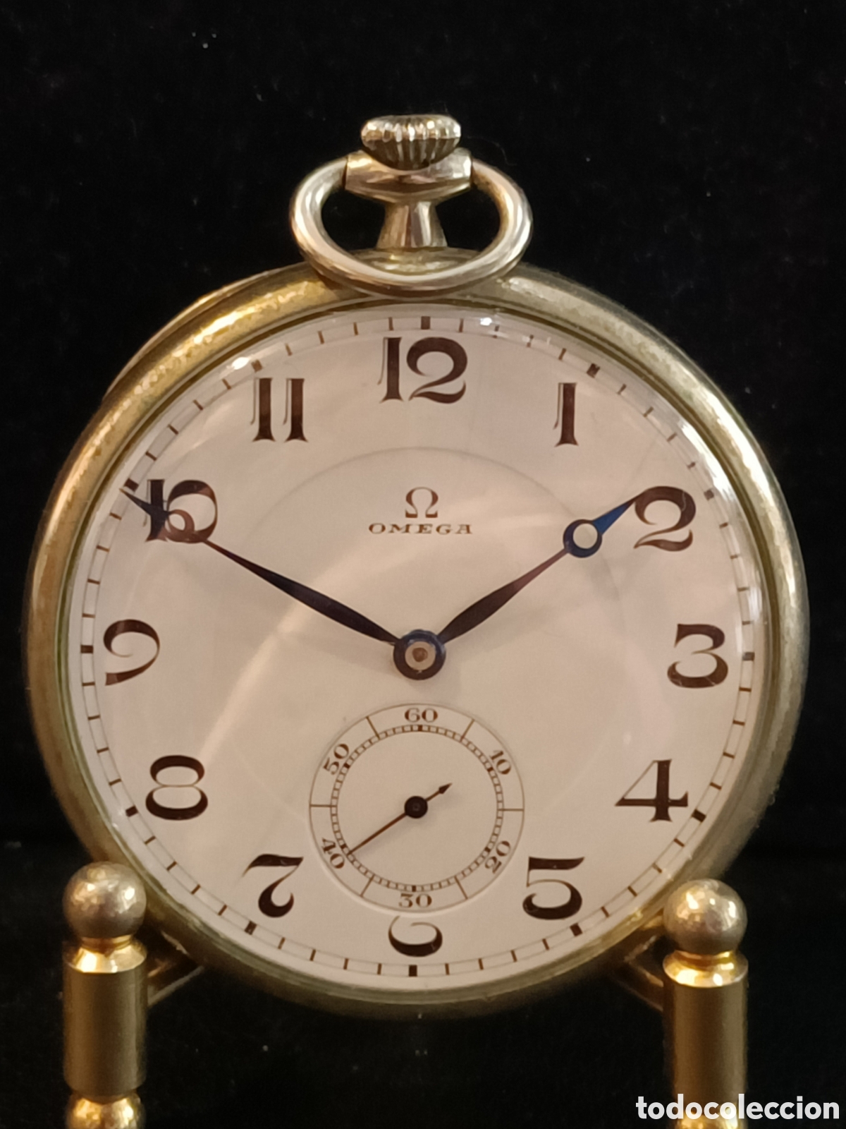 Relojes de bolsillo: Reloj de bolsillo de carga manual de la marca OMEGA.