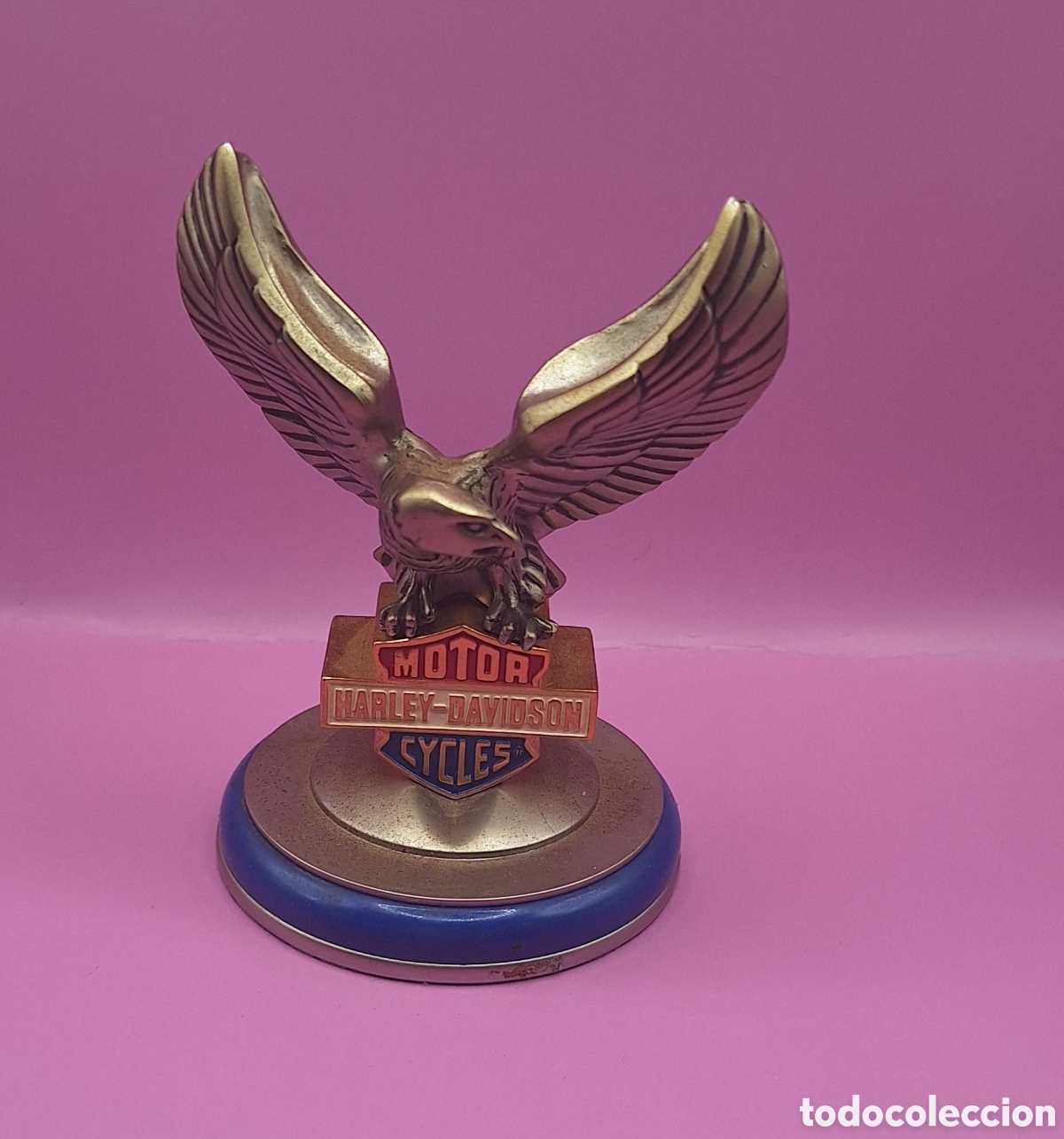 Relojes de bolsillo: Base para Reloj de Bolsillo Emblema Harley Davidson - Franklin Mint - Precision Pocket Watches 1998