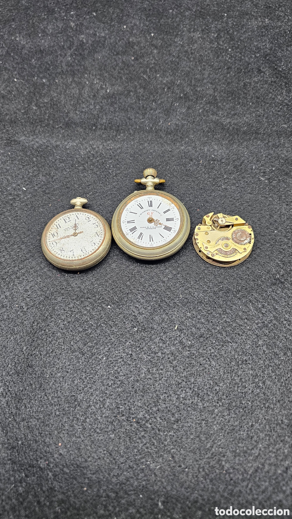 Relojes de bolsillo: Repuestos de reloj de bolsillo antiguos de cuerda
