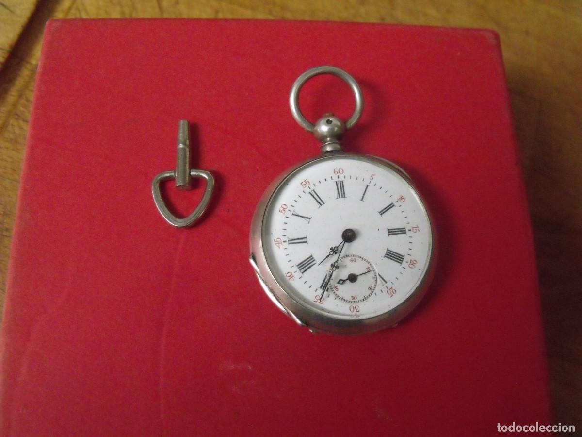 Relojes de bolsillo: antiguo reloj BOLSILLO EN PLATA PUNZONADA-A&Ntilde;O1870/80--LOTE 259-96-FUNCIONA