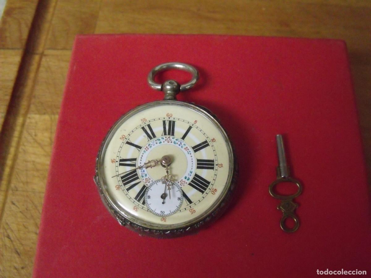 Relojes de bolsillo: PRECIOSO RELOJ BOLSILLO PLATA PUNZONADA ALPINO-A&Ntilde;O 1880-CABALLO-MAQUINARIA CINCELADA-LOTE 259-97-FUN