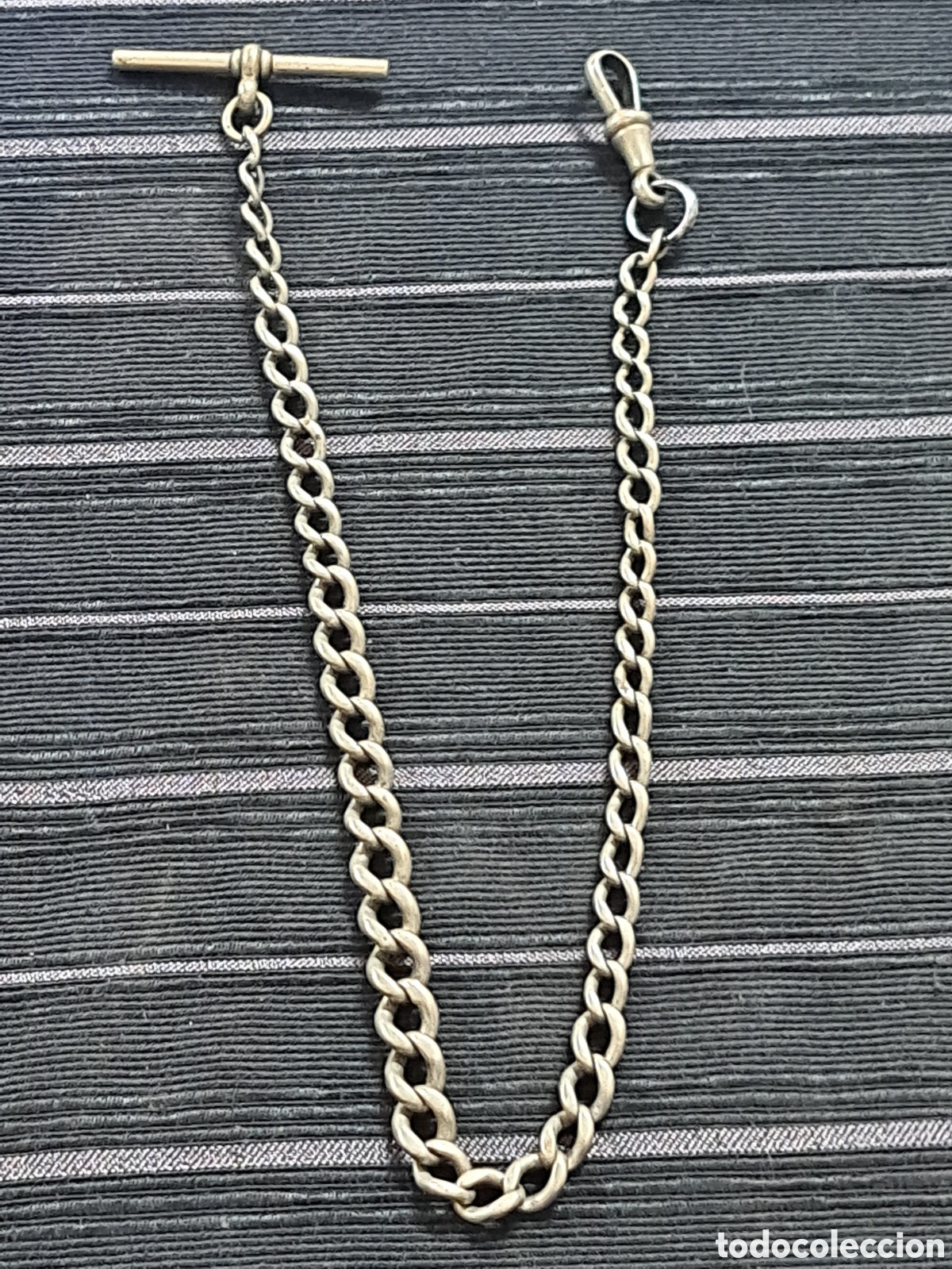 Relojes de bolsillo: Leontina de plata para relojes de bolsillo mide 35 cms