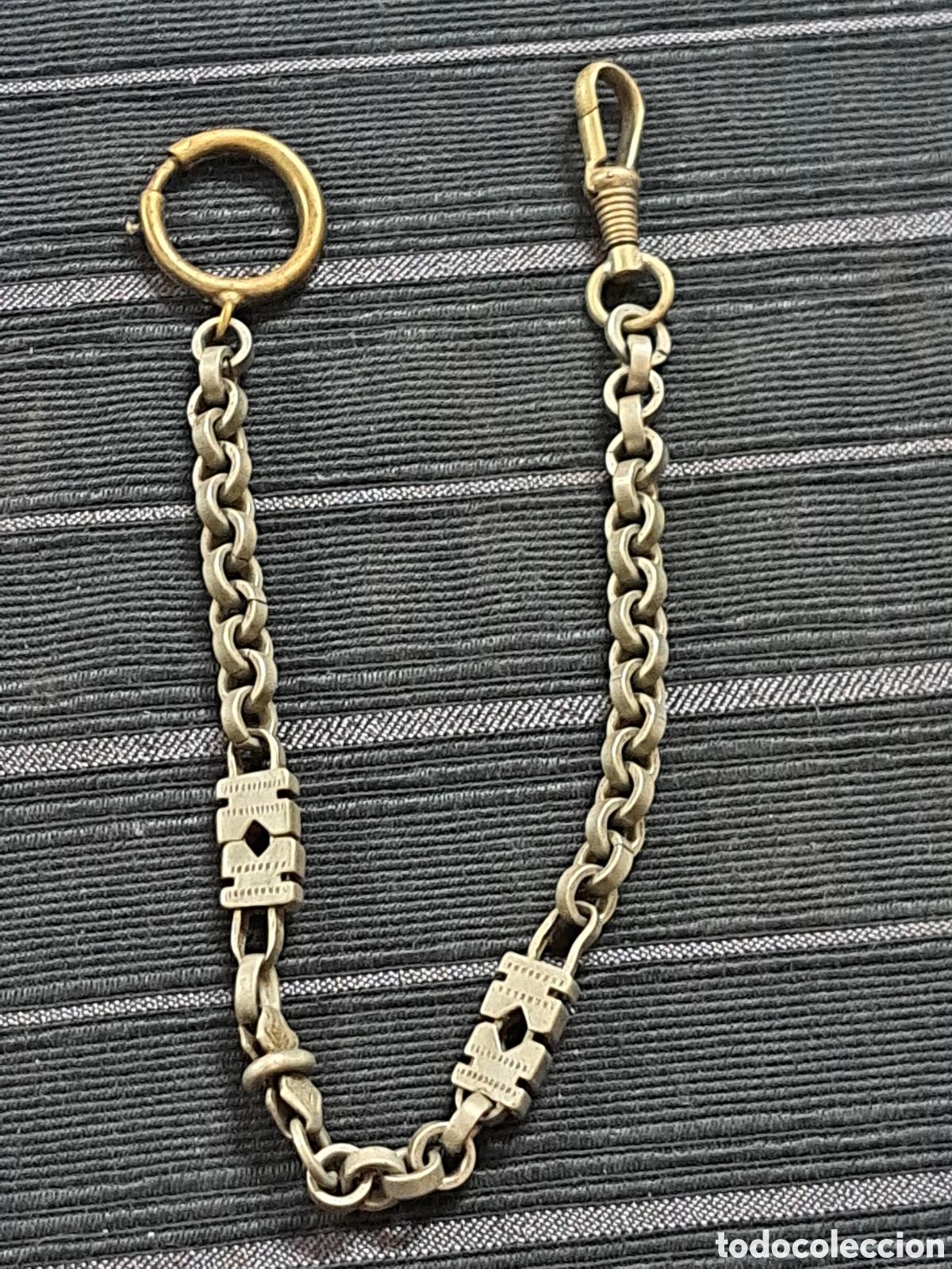 Relojes de bolsillo: Leontina de plata para relojes de bolsillo mide 24,5 cms