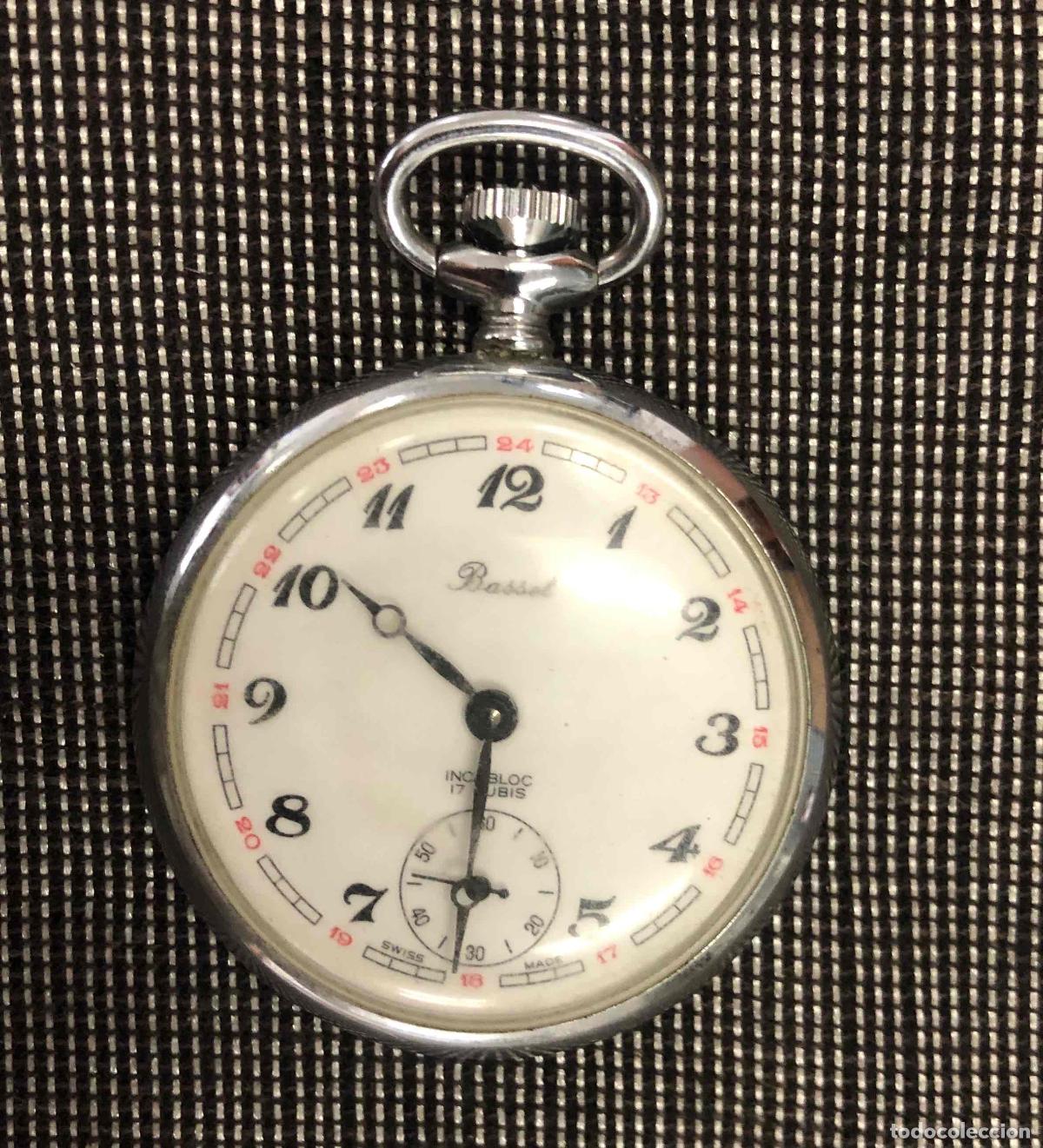 Relojes de bolsillo: RELOJ DE BOLSILLO BASSEL INCABLOC 17 RUBIS. NO FUNCIONA