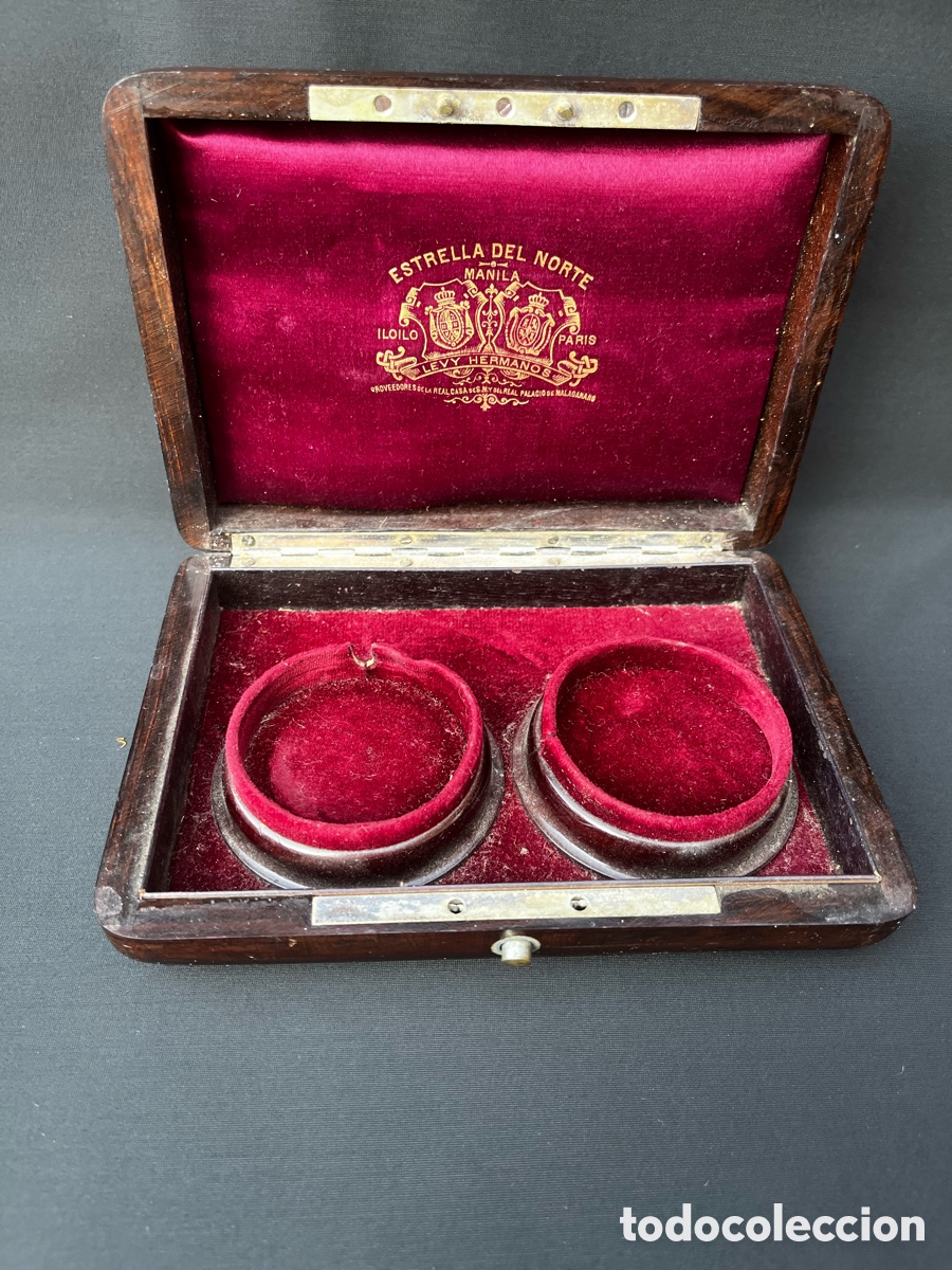 Montres de poche: Antigua caja de para relojes de bolsillo La Estrella del Norte, Levy Hermanos. Siglo XlX.