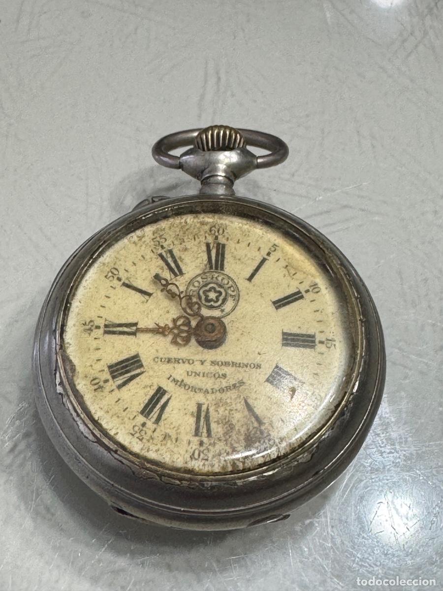 Relojes de bolsillo: Reloj de bolsillo Cuervo y Sobrinos. Habana. M&aacute;quina Roskopf,