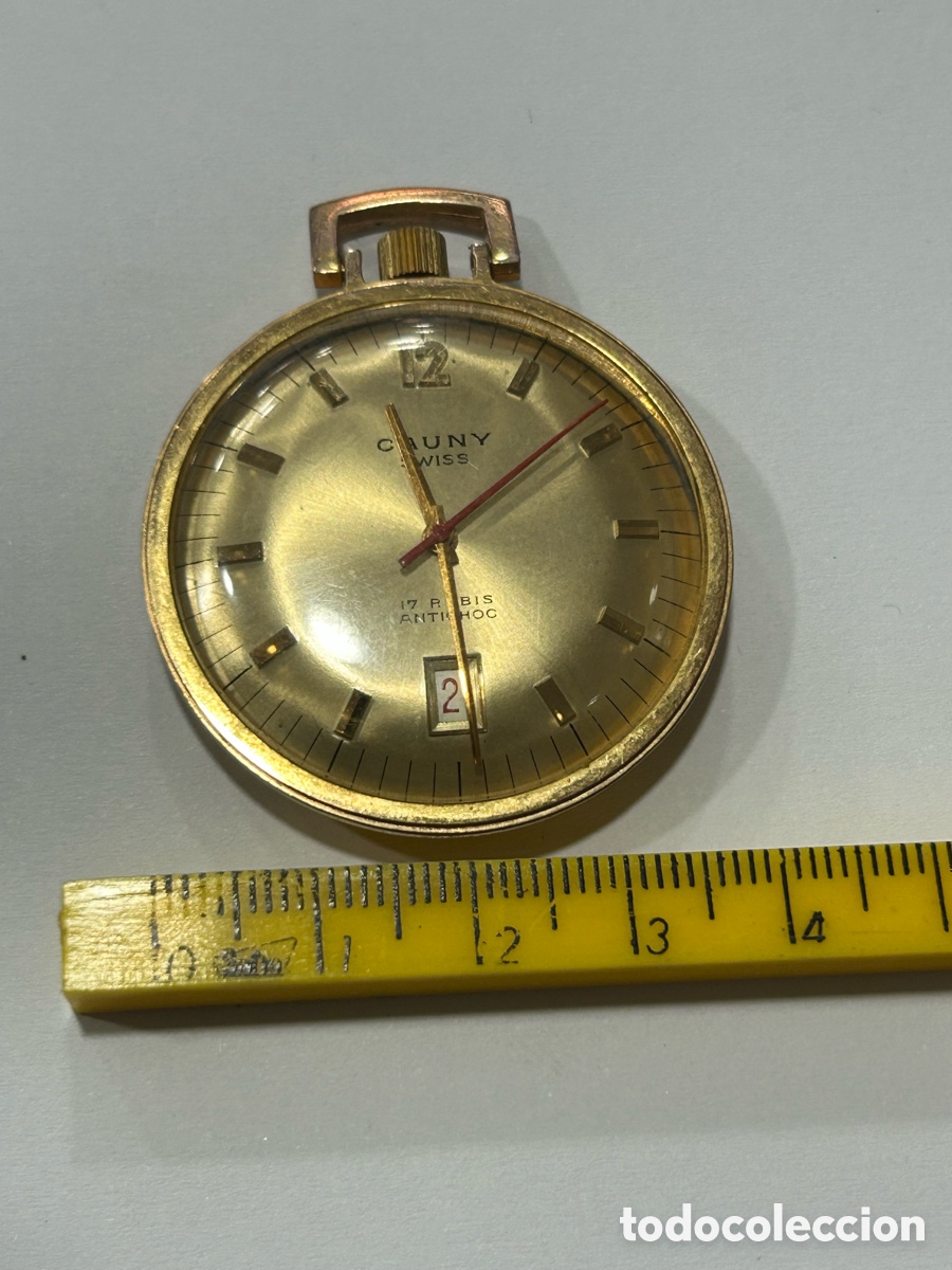 Relojes de bolsillo: Reloj de bolsillo cauny 17 rub&iacute;s