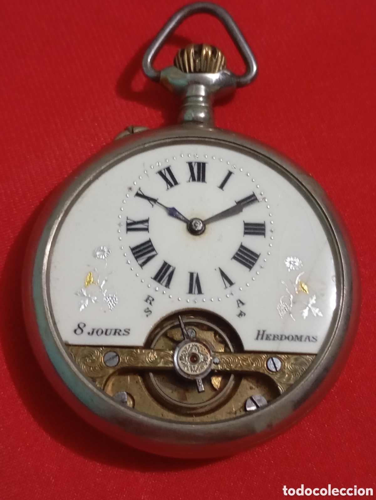 Taschenuhren: Reloj Suizo Hebdomas CIRCA 1910 En funcionamiento Movimiento mec&aacute;nico Volante visto 49mm 8 Jours