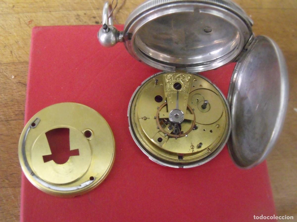Orologi da taschino: ANTIGUO RELOJ BOLSILLO CATALINO-PLATA PUNZONADA-2 TAPAS-A&Ntilde;O 1860-LOTE 259-96