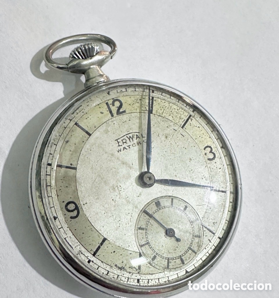 Rel&oacute;gios de bolso: Reloj de bolsillo ERWAL WATCH De Cuerda manual SWISS