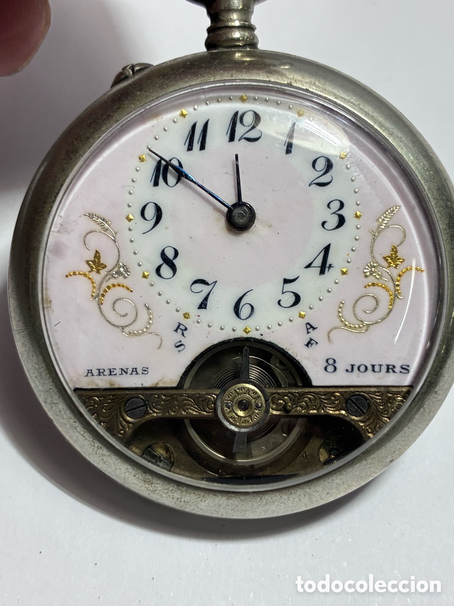 Pocket watches: Reloj bolsillo Arenas 8 jours Circa 1900