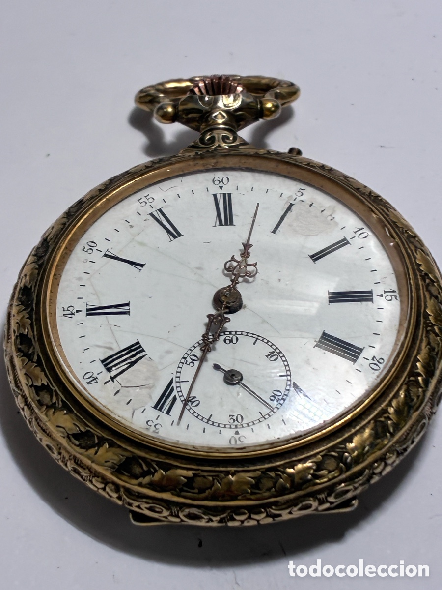 Rel&oacute;gios de bolso: Reloj de bolsillo Repugado carga manual figura soldado en relieve