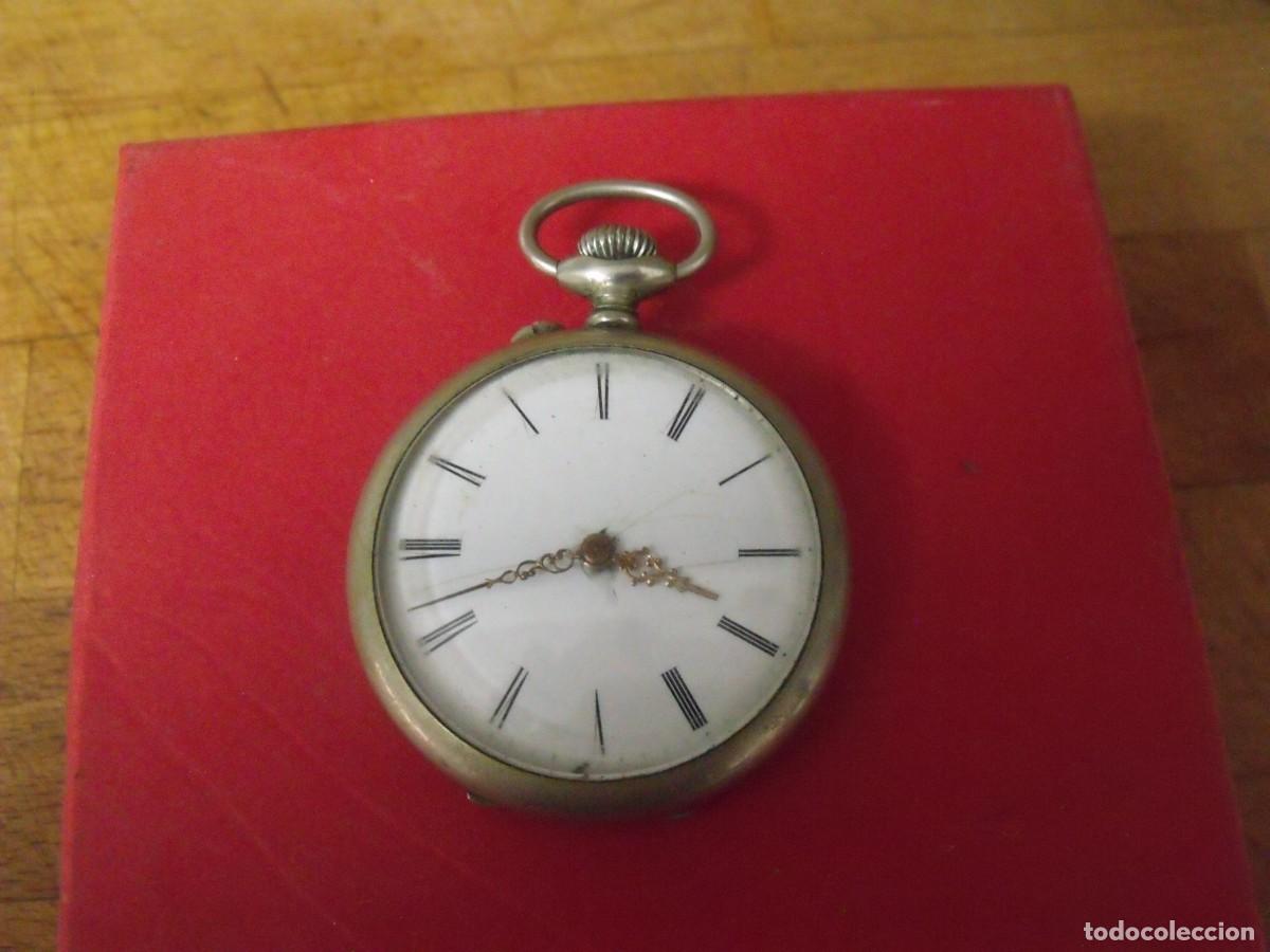 Relojes de bolsillo: ANTIGUO RELOJ BOLSILLO EN ARGENTAN-A&Ntilde;O 1910-LOTE 259-97-FUNCIONA