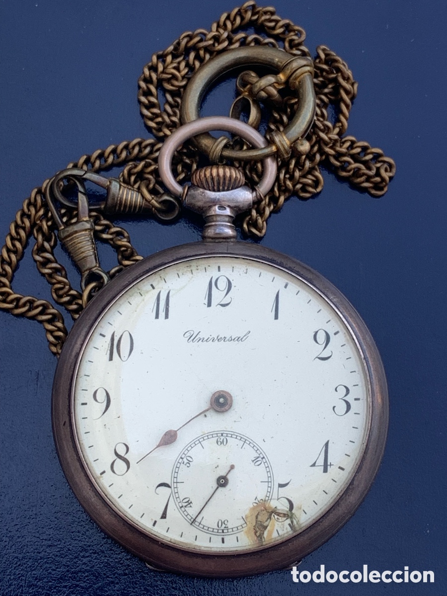 Pocket watches: &bull; RELOJ DE BOLSILLO UNIVERSAL CAJA DE PLATA 800