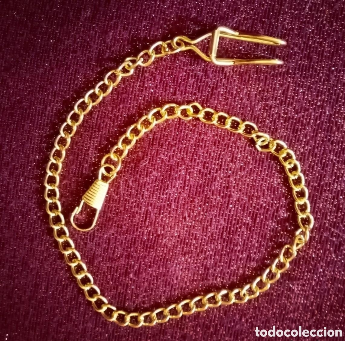 Montres de poche: Leontina, cadena de eslabones para reloj de bolsillo dorada, color oro. 37cm aprox largo Muy bonita