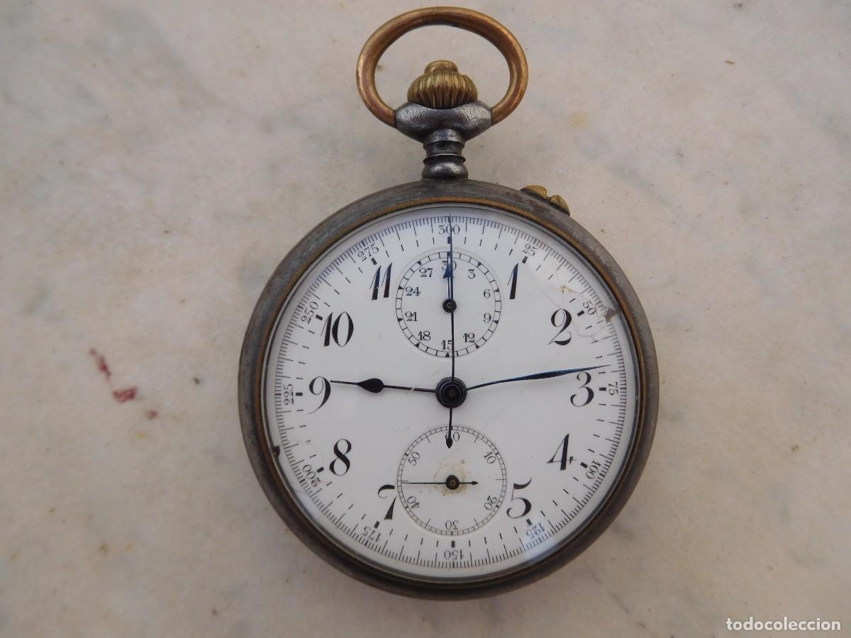Pocket watches: Reloj cronografo antiguo de bolsillo