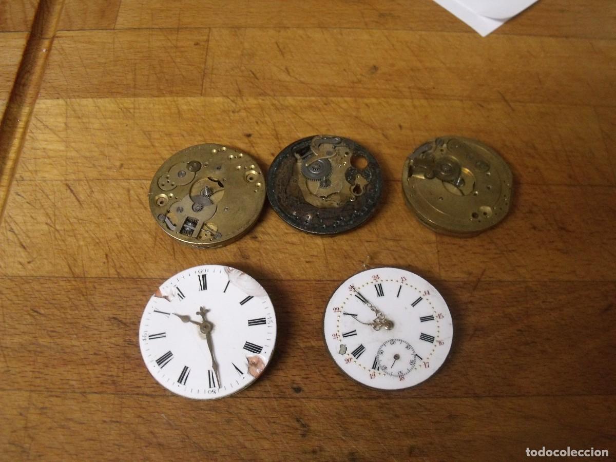 Relojes de bolsillo: 5 MAQUINARIAS ANTIGUAS PARA RELOJ DE BOLSILLO-LOTE 259-98