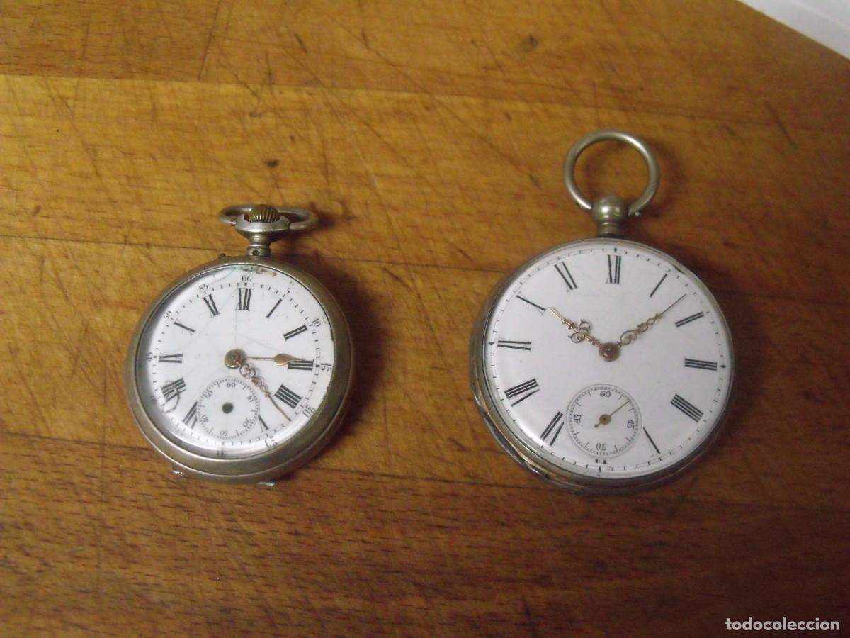 Relojes de bolsillo: 2 relojes bolsillo plata punzonada-a&ntilde;o 1880 / 1910-lote 259-98